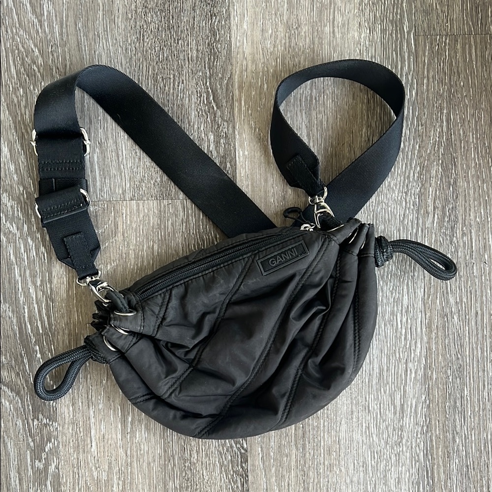 Ganni Black Nylon Crossbody Bag